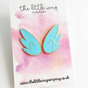 Wing Enamel Lapel Pins in Blue